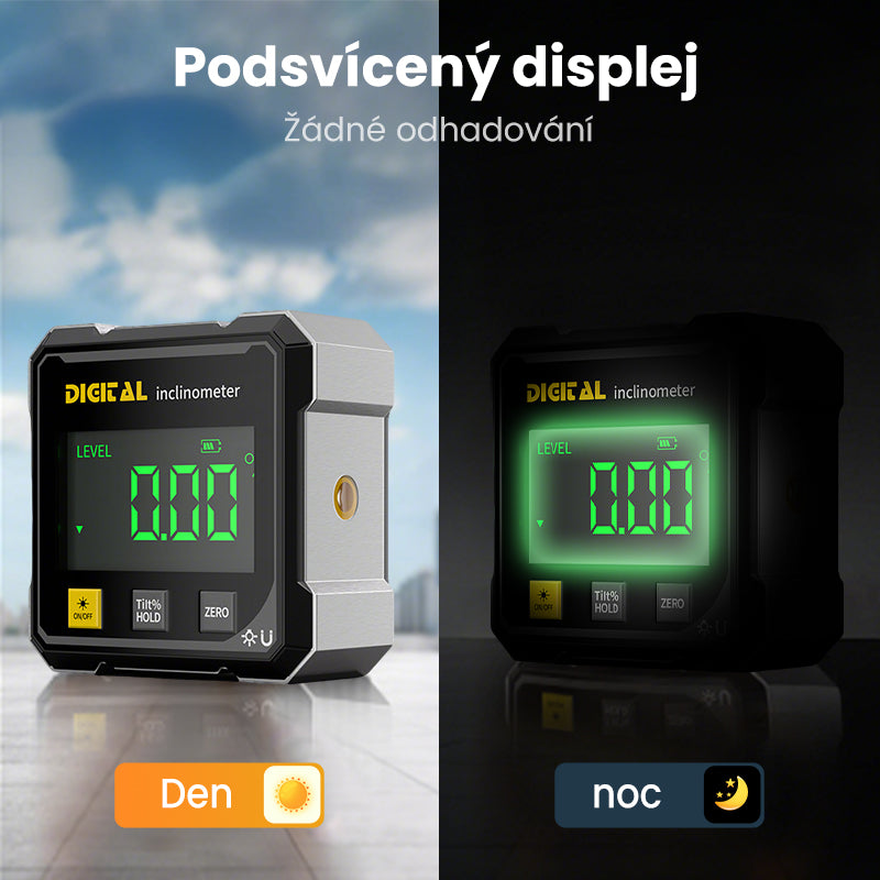 📐4 stranný magnetický digitálny uhlomer s laserom