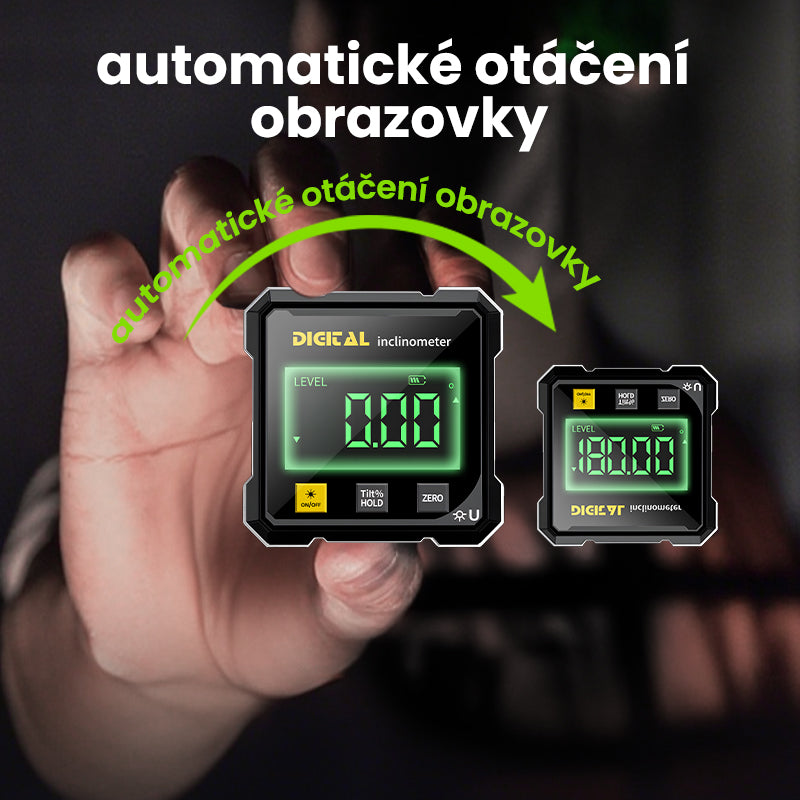 📐4 stranný magnetický digitálny uhlomer s laserom