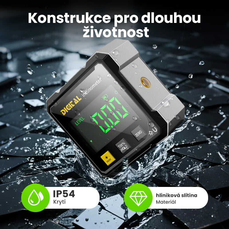📐4 stranný magnetický digitálny uhlomer s laserom