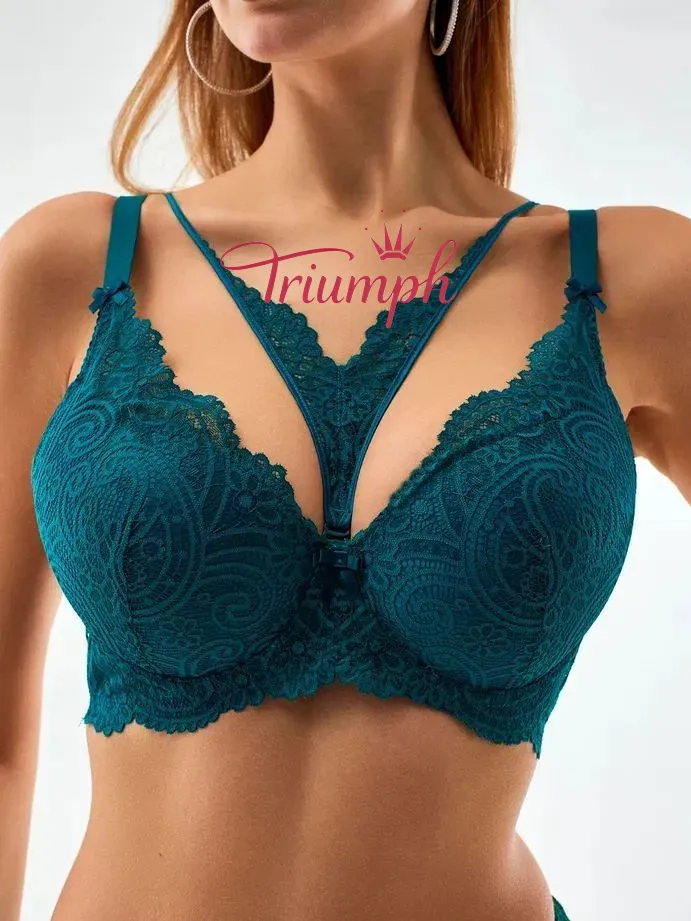 „Triumph®“ 5 vnt.💖50 % nuolaida✨Nėriniuota liemenėlė dideliems dydžiams, gili V formos [65A-120H]