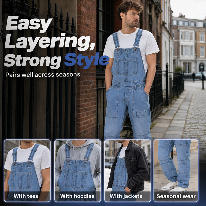 🔥Klasszikus szabású férfi farmer overall