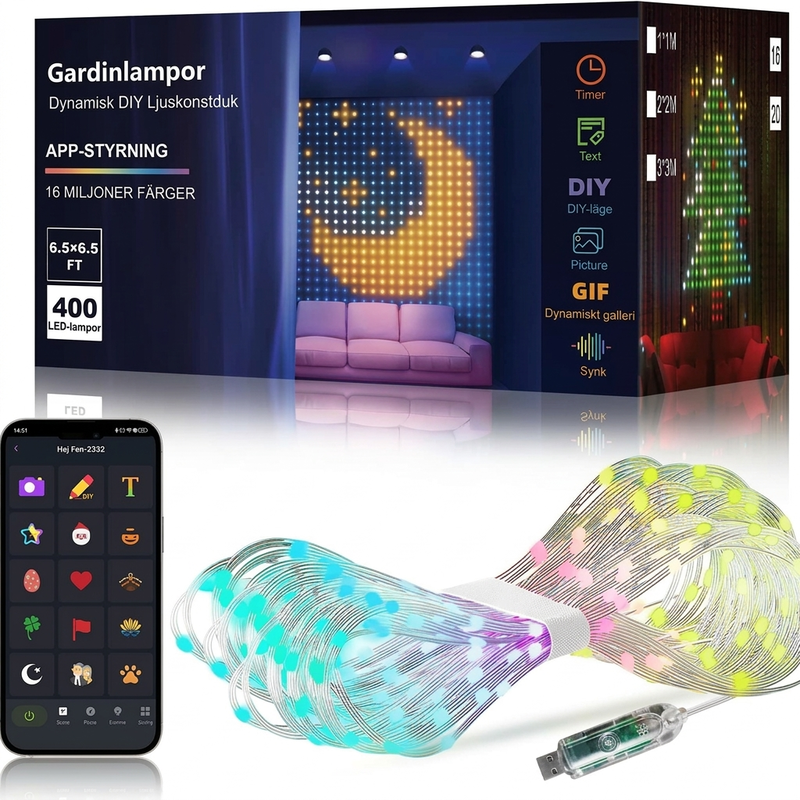 🎄 LED záclonová girlanda – vodeodolná, do interiéru aj exteriéru ✨