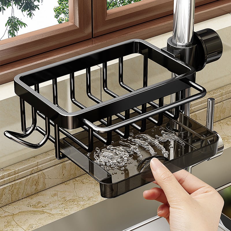 💕✨ 50% KEDVEZMÉNY!🌟Rögtön rendet teremthetsz a mosdónál! Rozsdamentes csaptelepes szivacstartó állvány